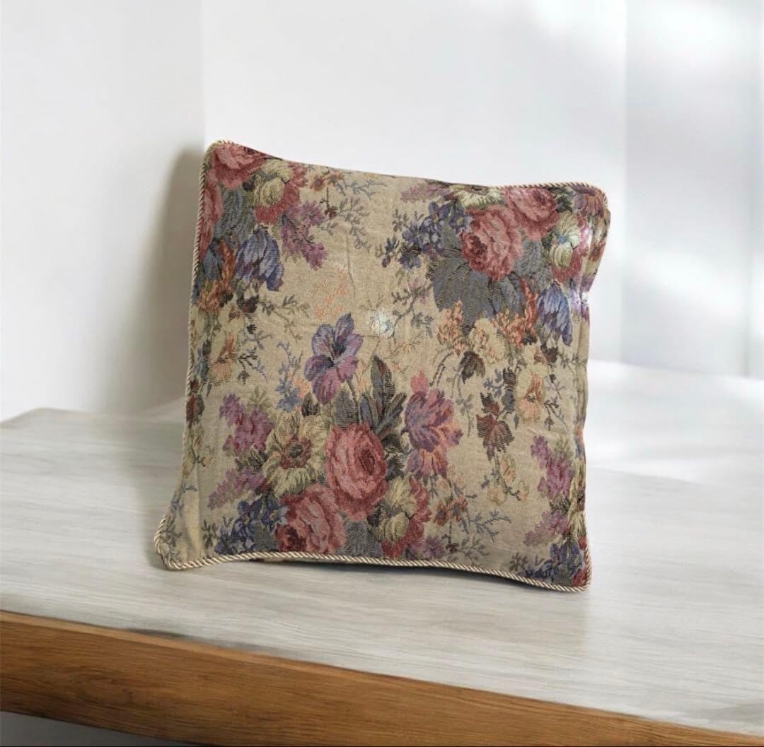 Amazon.co.jp: vintage レトロアンティーク花柄ゴブラン刺繍クッション